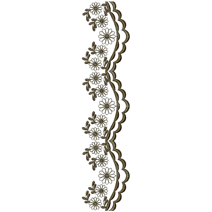 Scalloped Trim Lace Embroidery DST 25600