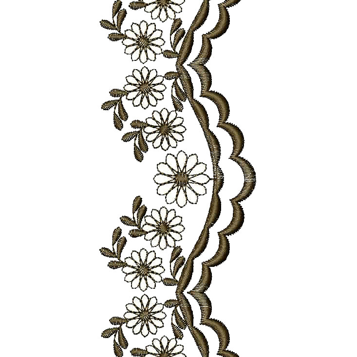 Scalloped Trim Lace Embroidery DST 25600