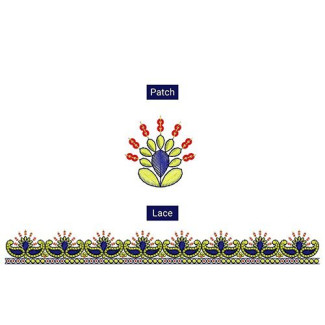 Sequins Embroidery Lace With Patch For Blouse