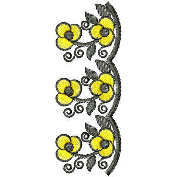 Small Flower Cut Work Lace Embroidery Design 25368