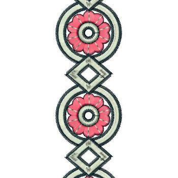 Square Mirror Work Lace Embroidery Design 24794