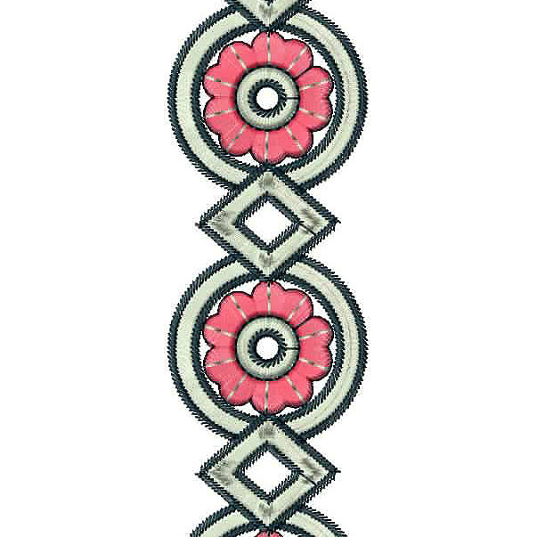 Square Mirror Work Lace Embroidery Design 24794