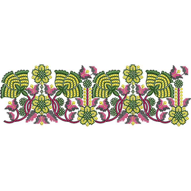 Table Cloth Cross Stitch Embroidery Design