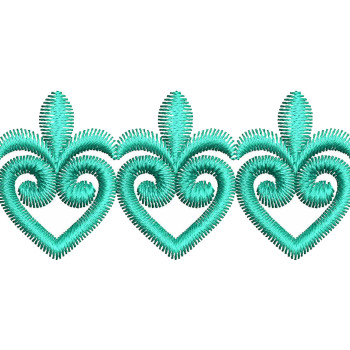 Turquoise Continuous Embroidery Lace