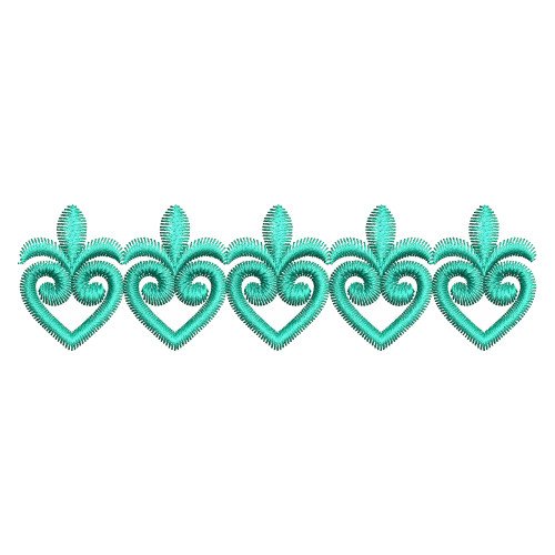 Turquoise Continuous Embroidery Lace