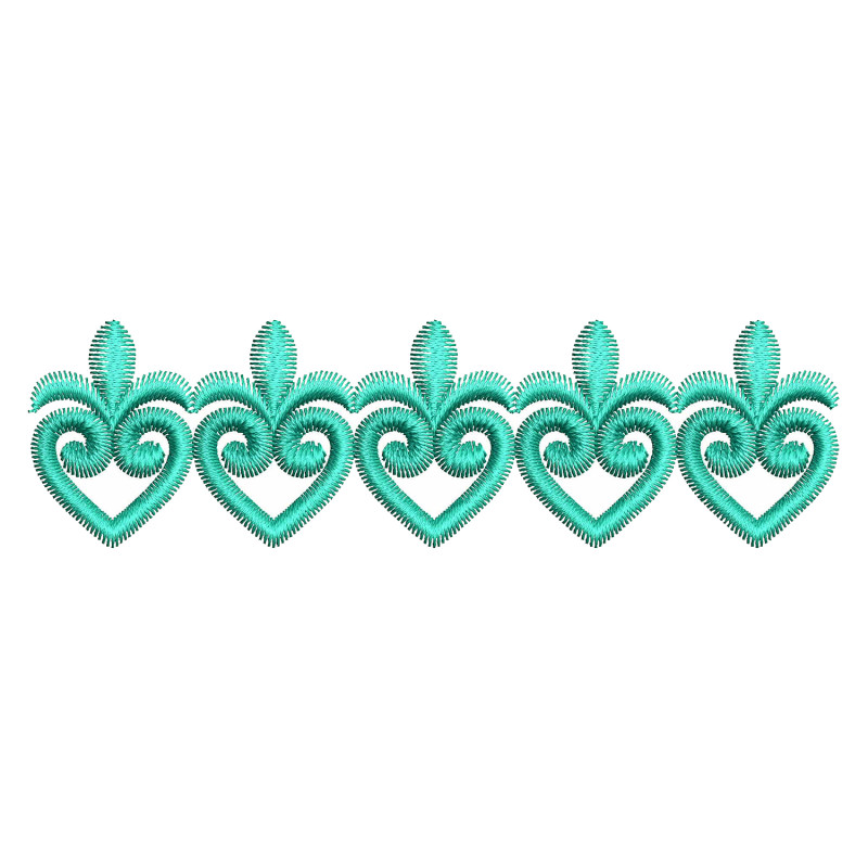 Turquoise Continuous Embroidery Lace