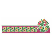 Vintage Pink Green Flower Embroidery Lace