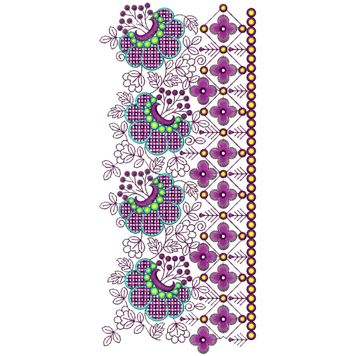 Woven Rose Border Embroidery Design 25118