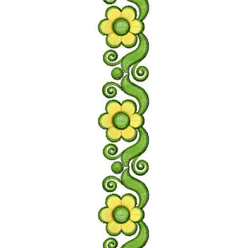 Yellow Small Flower Lace Embroidery Design 24748