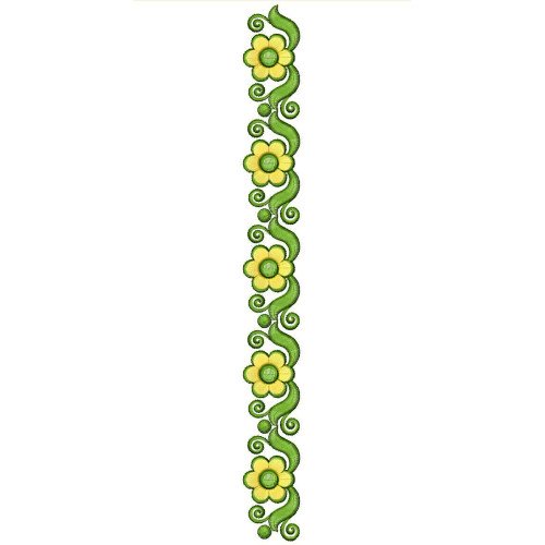 Yellow Small Flower Lace Embroidery Design 24748