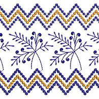 Zig Zag Style Lace Embroidery