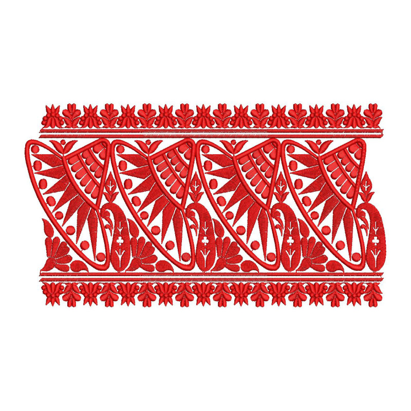 Authentic Assamese Gamosa Border Embroidery