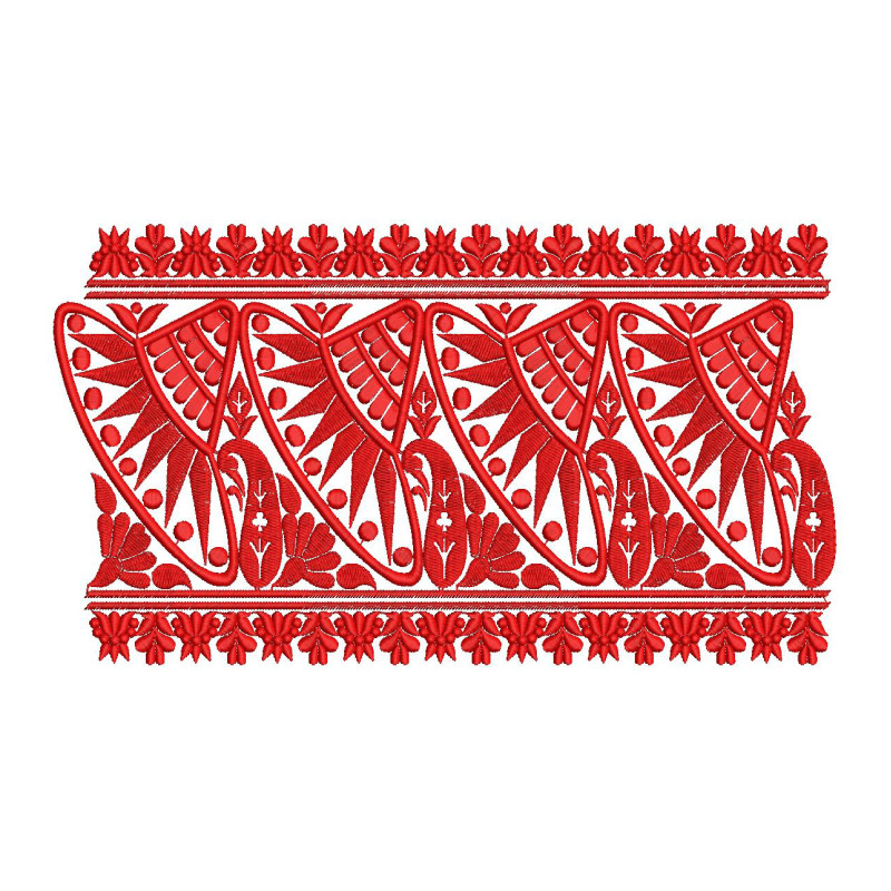 Authentic Assamese Gamosa Border Embroidery