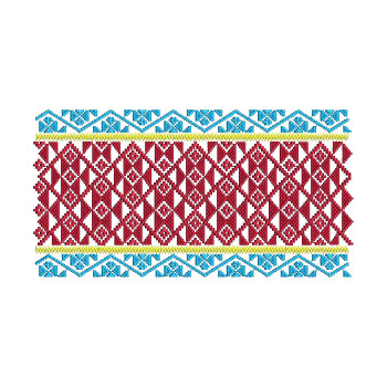 Colorful Assamese Textile Pattern Embroidery
