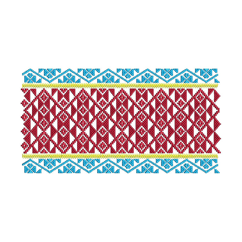 Colorful Assamese Textile Pattern Embroidery