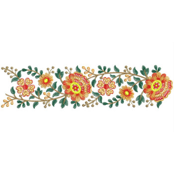 Colourful Lace Embroidery Design