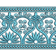 Elegant Blue Border Embroidery