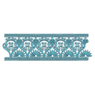 Elegant Blue Border Embroidery