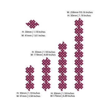 Exquisite Border - Traditional Afghan Single-Color Embroidery Design