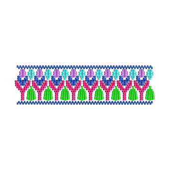 Geometric Fringe Trim Embroidery  design