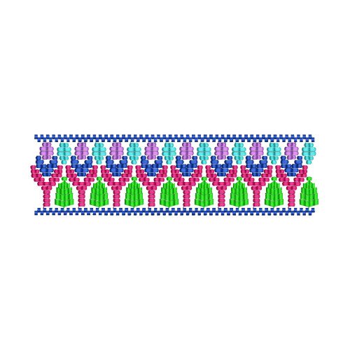 Geometric Fringe Trim Embroidery  design
