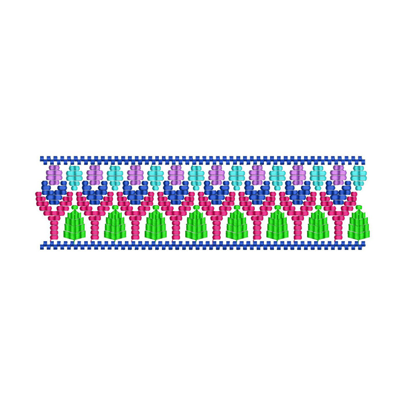 Geometric Fringe Trim Embroidery  design