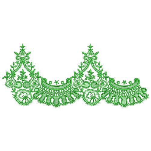 Large Mughal Floral Border Embroidery Design