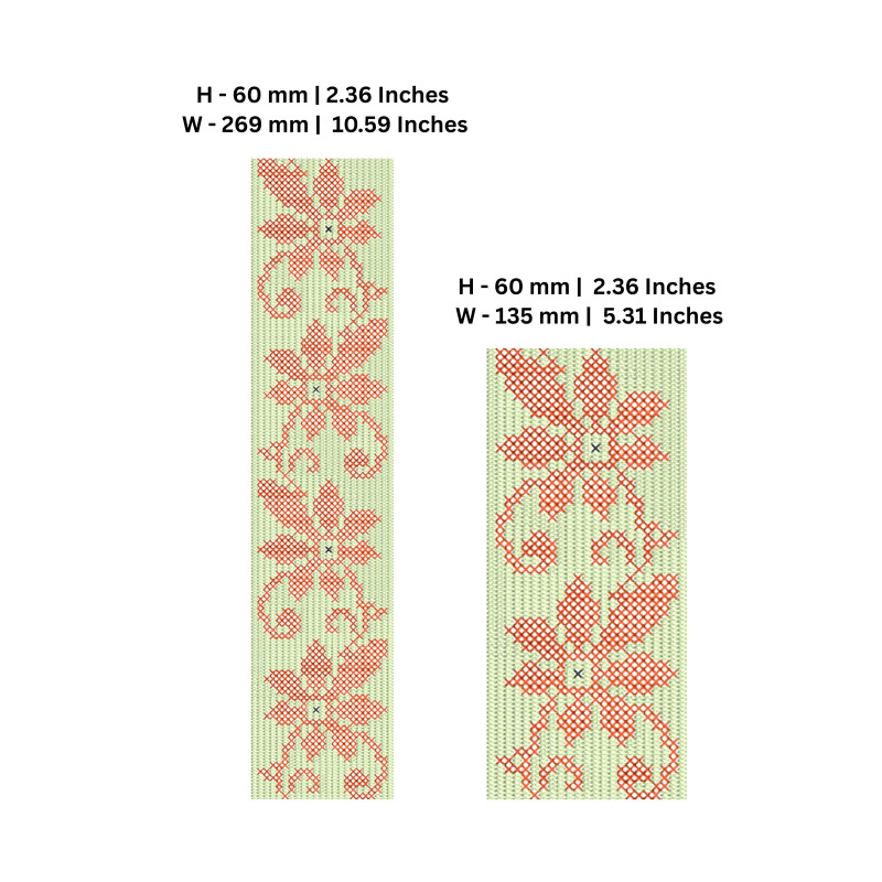 Elegant Lesia Troian Floral Border Cross Stitch Embroidery Design