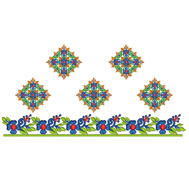Machine Embroidery Floral Border Designs