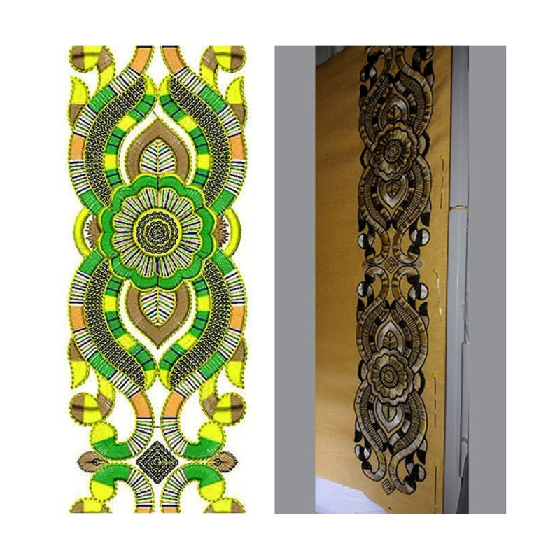 Mint Maxi Dress Embroidery Lace Design