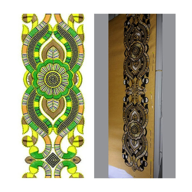 Mint Maxi Dress Embroidery Lace Design