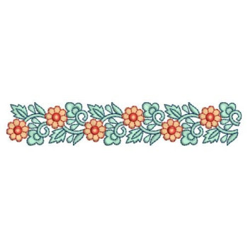 Mughal Floral Border Embroidery Design