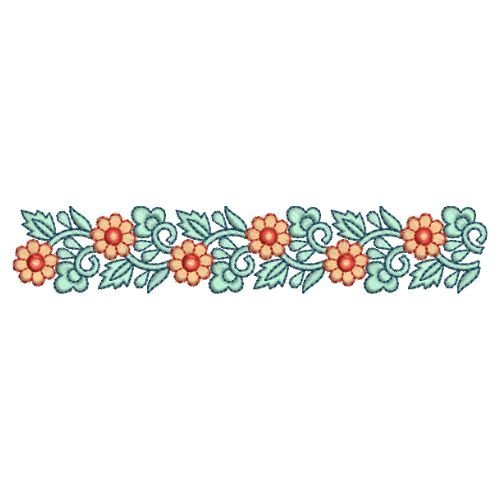 Mughal Floral Border Embroidery Design