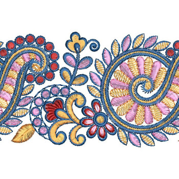 Multicolour Embroidery Lace Design