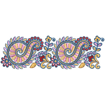 Multicolour Embroidery Lace Design