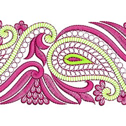 Peacock With Paisley Embroidery Lace