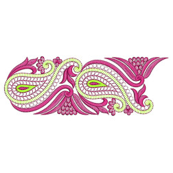 Peacock With Paisley Embroidery Lace