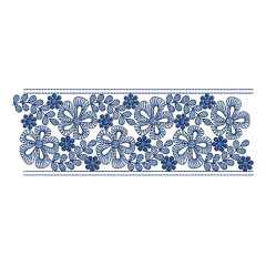 Periwinkle Flower Embroidery Lace Design