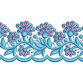 Simple Saree Lace Embroidery Design