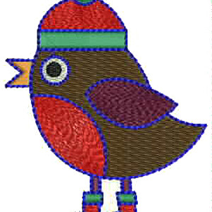 Christmas Bird Embroidery Design 12381