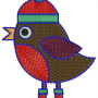 Christmas Bird Embroidery Design 12381