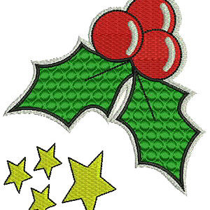 Christmas Holly Embroidery Designs 12384