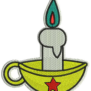 Christmas Candles Embroidery Pattern
