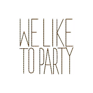 Embroidery Party Text Design 12616