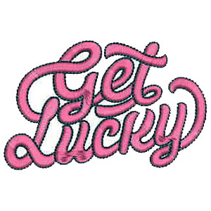 Get Lucky Text Embroidery Design 12618