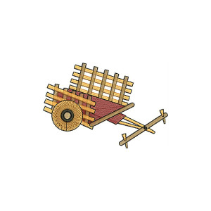 Brown Bullock Carts Embroidery Design 8277