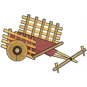 Brown Bullock Carts Embroidery Design 8277
