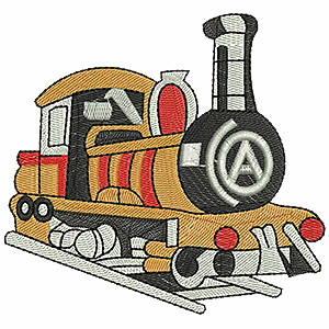 Train Applique Embroidery Design 8278