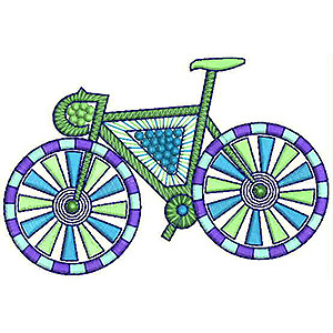 Charming Bicycle Embroidery Design 8279