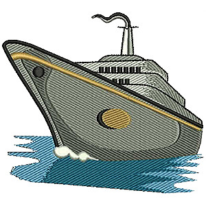 Cruise Ship Embroidery Design 8202